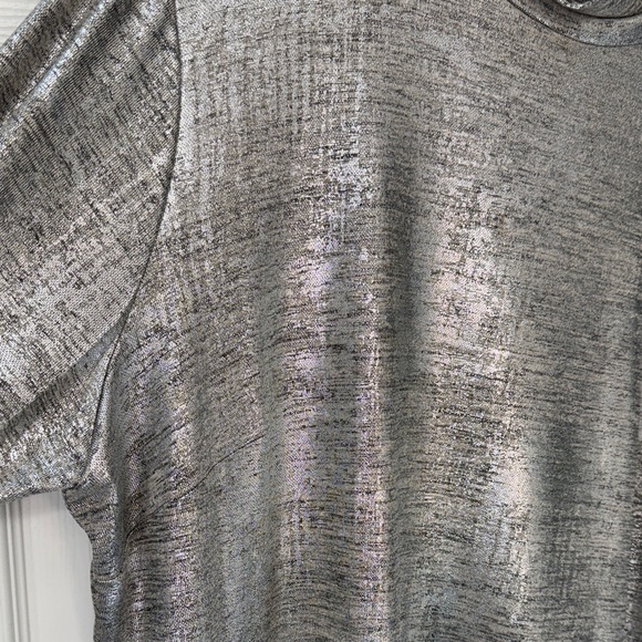 Anne Klein Metallic Silver Cowl Neck Top XL or 1X - Picture 7 of 7